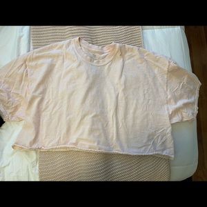 basic pale pink crop top